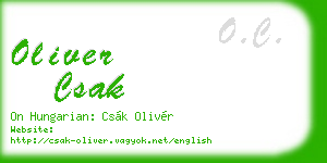 oliver csak business card